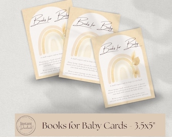 Boho Regenbogen Bücher für Baby Karte, Gender Neutral (digitaler Download)