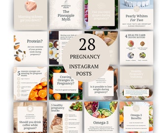 Pregnancy Instagram Post Templates, Editable Social Media (Digital Download)