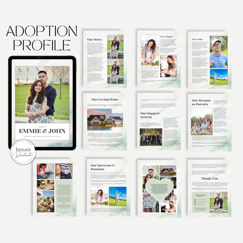 Adoption Profile Template Canva, Editable Adoption Story (digital ...