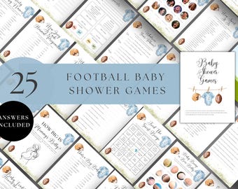 Football Baby Shower Games, Boy Sports Bundle (Printable PDF)