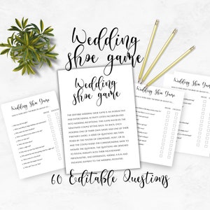 The Shoe Game for Weddings, Shoe Game at Wedding, The Wedding Shoe Game Printable, Wedding Game with Shoes, for the DIY Bride