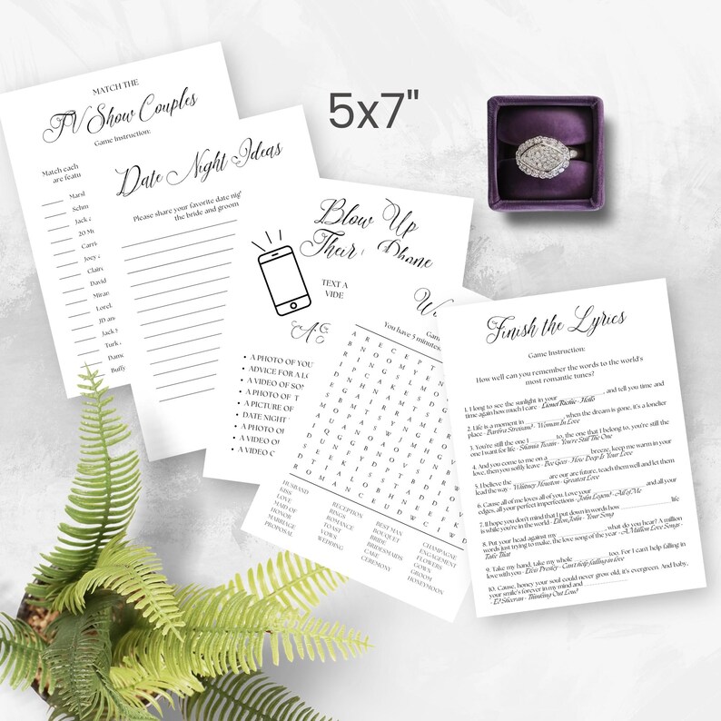 Modern Wedding Reception Games, Printable DIY Table Games (PDF Download) image 3