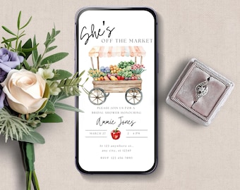 Despedida de soltera en el mercado de agricultores con tema fresco (Descarga digital)