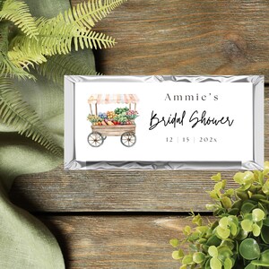 Off The Market Chocolate Bar Wrapper Baby Shower, Fresh, She&#39;s, Farm Market, Editable, Hershey Bar Template, Candy Bar Favor Label, W121