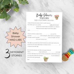 Baby Shower Mad Libs Game Bundle, 3 Funny Printable Baby Shower Games, Fill-in-the-Blank Activity, Coed Shower Game Instant Download D152 V3