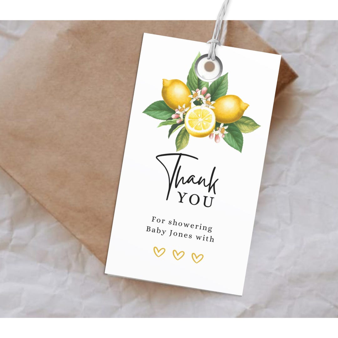 Printable Lemon Baby Shower Favor Tags Canva Template Editable Citrus ...