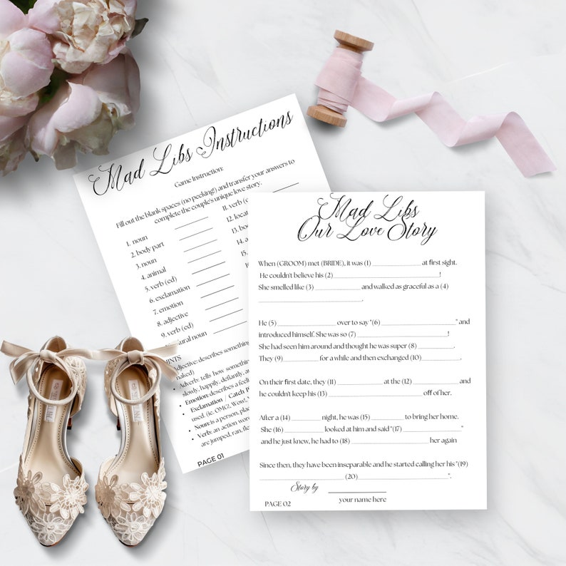 Printable Wedding Table Games for Reception With Answers, Ready to ...
