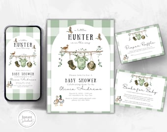 Duck Hunting Baby Shower Invitation, Rustic Hunter Theme (Digital Download)
