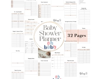Event Planner for Baby Shower | Event Planner for Baby Shower Girl | Baby Shower Planner & Timeline to-do | Printable Baby Shower Planner
