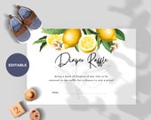 Lemon Baby Shower Diaper Raffle Ticket (Printable PDF)