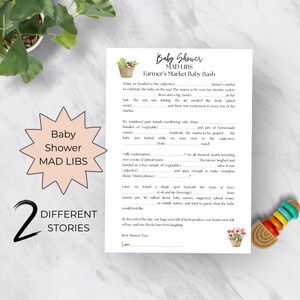 Funny Baby Shower Mad Libs Game Printable – 2 Fill-in-the-Blank Baby Shower Games, Coed Activity, Gender Neutral Party Game D152 V2