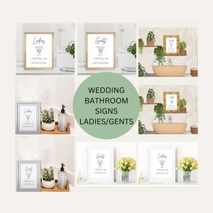 Printable Wedding Bathroom Toilet Sign Ladies and Gents for the Diy ...