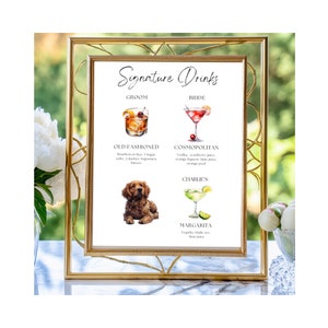 Custom Dog Signature Drink Sign Pet Signature Drink Menu Custom Bar Menu Dog drink Sign Pet Drink Sign Dog Cocktail Signature Dog Cocktail