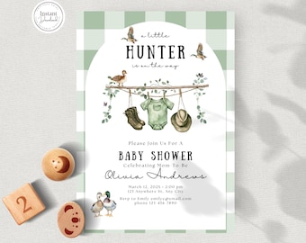 Mallard Duck Baby Shower Invitation, Hunting Theme (Instant Download)