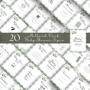 Mallard Duck Baby Shower Sign, Hunting, Printable, Editable, INSTANT DOWNLOAD, Rustic Hunting Theme Party Decor, Canva Template, D150, D151