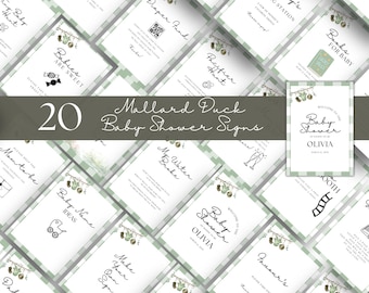 Mallard Duck Baby Shower Signs, Rustic Hunting Theme (Printable, Editable, Instant Download)