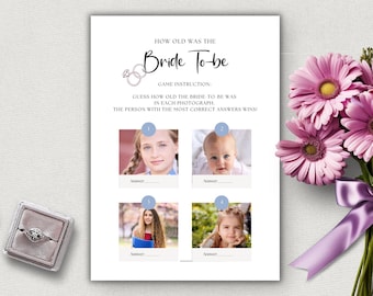 Bridal Shower Game, How Old Was The Bride, Photo Guessing (Digital Download)