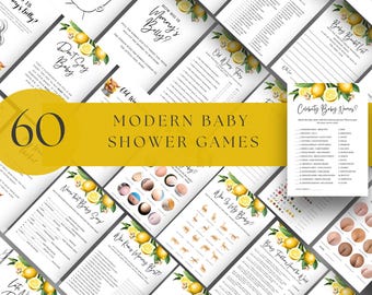 Lemon Baby Shower Games Bundle | 50 Printable Activities (Digital Download)