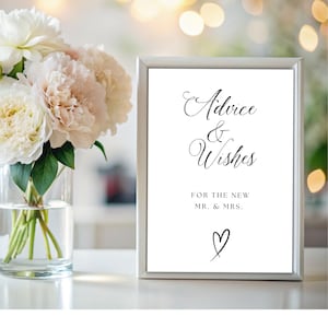 Advies en wensen voor de heer en mevrouw, het paar, huwelijkswensen bord met kaarten, vrijgezellenfeest, afdrukbaar, direct downloaden, D1