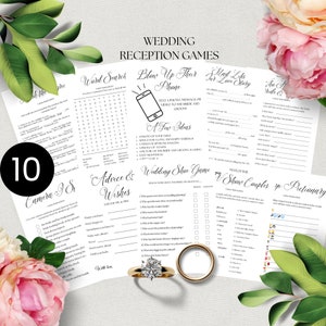 Wedding Table Games for Reception with Answers, Ready To Print Games for the DIY Bride, Fun Games for Wedding Table, INSTANT DOWNLOAD