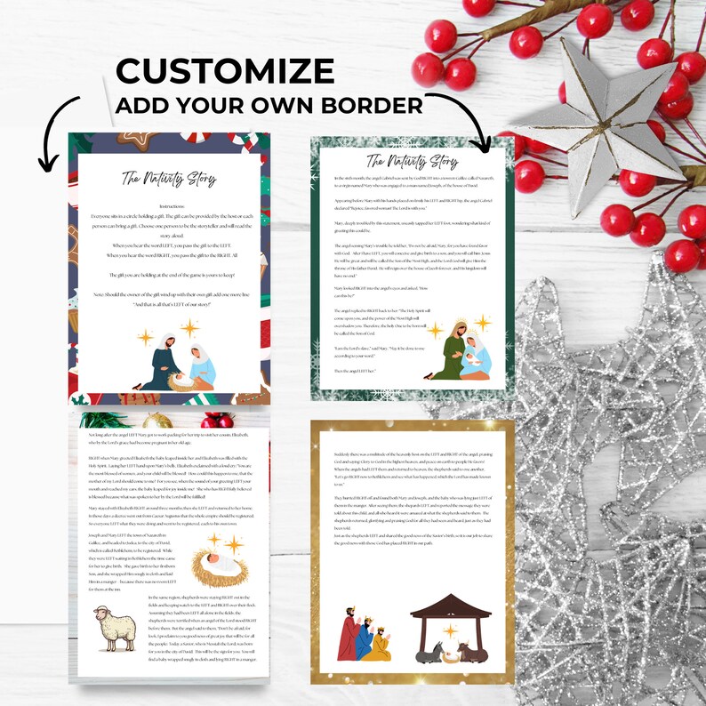 Nativity Story Left Right Party Game, PDF Printable, Holiday Activity, Christmas Kids Party ...