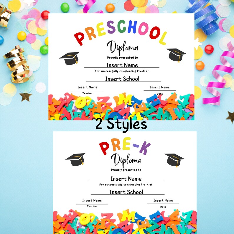 Printable Diplomas for Preschool Preschool Diploma Printable Editable Printable Diplomas for Preschool Preschool Diploma Printable Editable