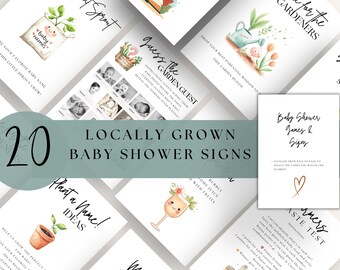 Gartenschild Babyparty Zeichen-Set | Lokal gewachsenes Thema (druckbar)