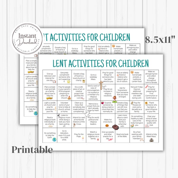 Lent Activities for Children, Lent Calendar for Kids, Things to do for Lent, Catholic, Lent Family, 40 Days Of Prayer Lent, Easter Countdown