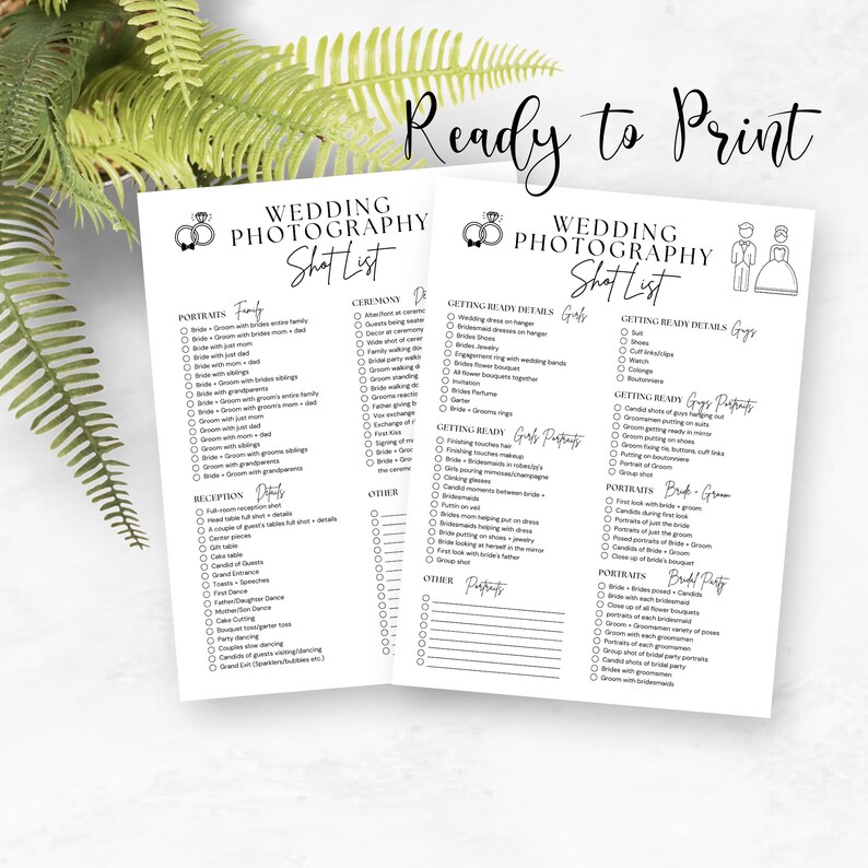 Printable Photographer Wedding Checklist | Photographer Wedding ...