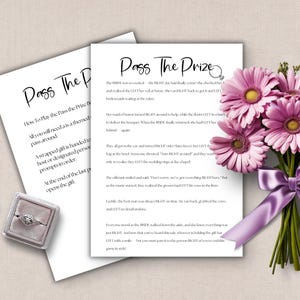 Pass the Prize Bridal Shower Game Left Right Poem Printable PDF Gift Passing Game Instant Download Wedding Icebreaker Non Editable