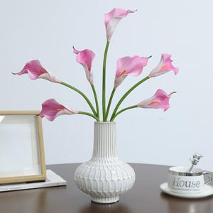 Real Touch Calla Lily Artificial Flower Single Stem, Faux Lilies for Wedding Bouquet, Home Decor, Table Centerpiece, Floral Arrangement