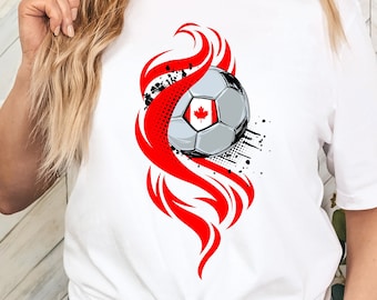 Canada National Colors Soccer Shirt, Gift for Canadian Soccer Fan, Canada Flag T-Shirt, Canadian Football Fan, The Great White North