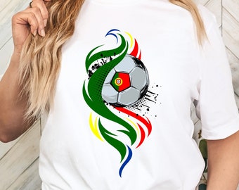 Portugal Soccer T-Shirt, Portuguese Football Fan Gift, National Colors