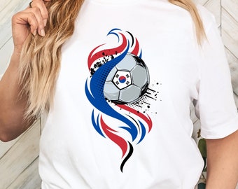 South Korea National Colors Soccer Shirt, Gift for South Korean Soccer Fan, South Korea Flag T-Shirt, Korean Football Fan, Asian Tigers