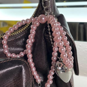 Y2K Pearl Keychain, Coquette White Bow Keychain, Coquette Charm, Gift For Her