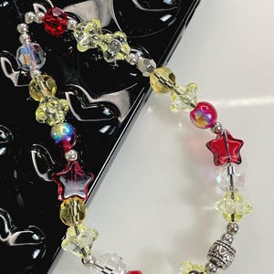 Y2K phone charm, Cute Phone Charm, Kawaii Stars Beaded Phone Strap, Kpop Key Charm, gift for her, party favor