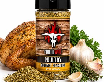 Gourmet Poultry Seasoning – Chicken & Turkey Rub with Garlic, Lemon and Spices | Small-Batch by Runnin’ Wild Foods, 5.7 oz