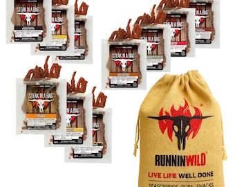 Ultimate Beef Jerky Gift Bag | 10 (2.85 ounce) Bags of Steak 'N A Bag, Food Gift Men, Food Gift for Christmas
