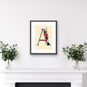 Personalised Floral Initial Print