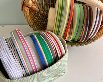 Vintage Grosgrain Ribbon. 1" WIDE 5 yard minimum. Sold by the continuous yard. Made in USA. 100% acetate,