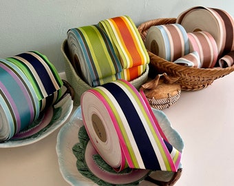 Vintage Grosgrain Ribbon.  2 7/8" wide. Ribbon priced by the yard. 3 yard minimum.  Made in USA.