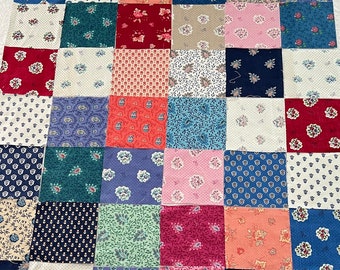 Vintage-Stoffpaket im provenzalischen Stil, französische Baumwollquadrate, Quiltzubehör (42-teilig)