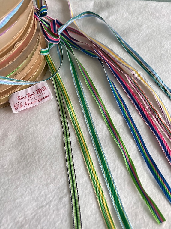 Vintage Grosgrain ribbon 1/4" wide.  5 yard minimum. Made in USA. Acetate ribbon,