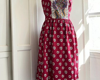 Vintage Red Oulivado Cotton Sundress and Jacket Set – Karol Lynne Red Mill Collection