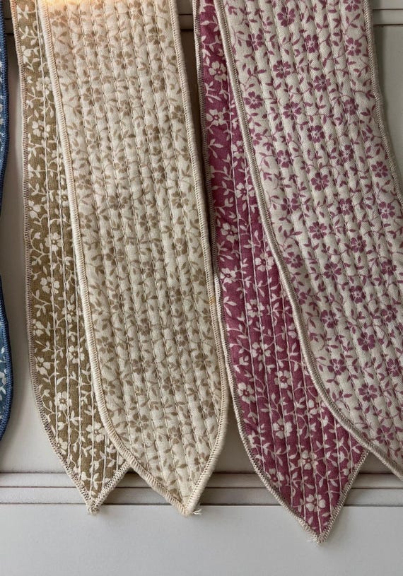 BELTS. vintage Reversible quilted belts with Sati… - image 1