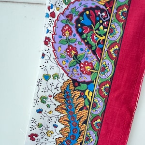 Vintage French border  in red. 5.5&quot; Border sold by various cuts. Imported from Oulivado. Escondido provencal fabric. RARE!