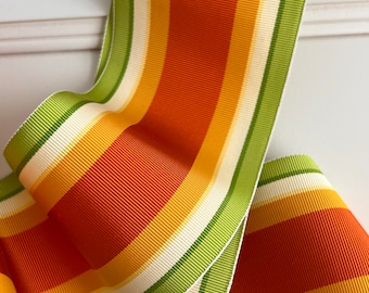 Vintage Grosgrain Ribbon. 2 7/8" wide Ribbon priced by the yard. 3 yard minimum or more. Made in US. Orange