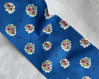 Vintage French fabric  Quilting  Escondido pattern pieces coordinate with Border print. Various sizes  3 pieces per size. royal blue