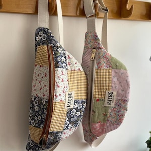 Saszetka biodrowa Patchwork: pikowana torba na pasek