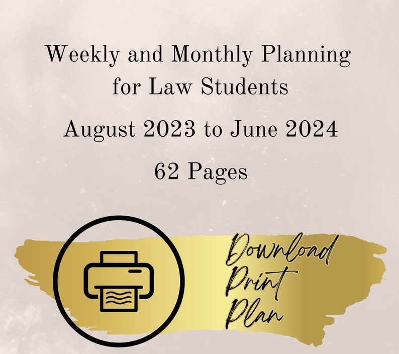 Law School Printable Planner Academic Planner Law Student Etsy